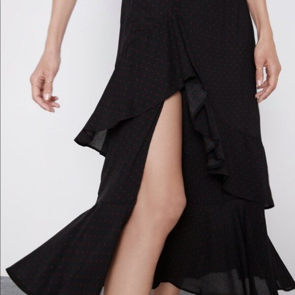 NWT Zara Ruffled Polka Dot Maxi Skirt size XS - Picture 5 of 11